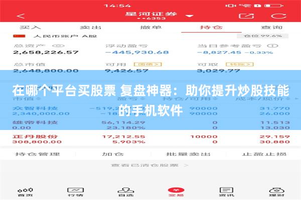 在哪个平台买股票 复盘神器：助你提升炒股技能的手机软件