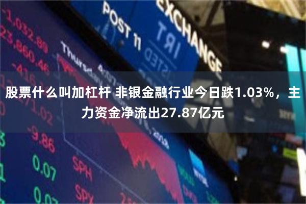 股票什么叫加杠杆 非银金融行业今日跌1.03%，主力资金净流出27.87亿元